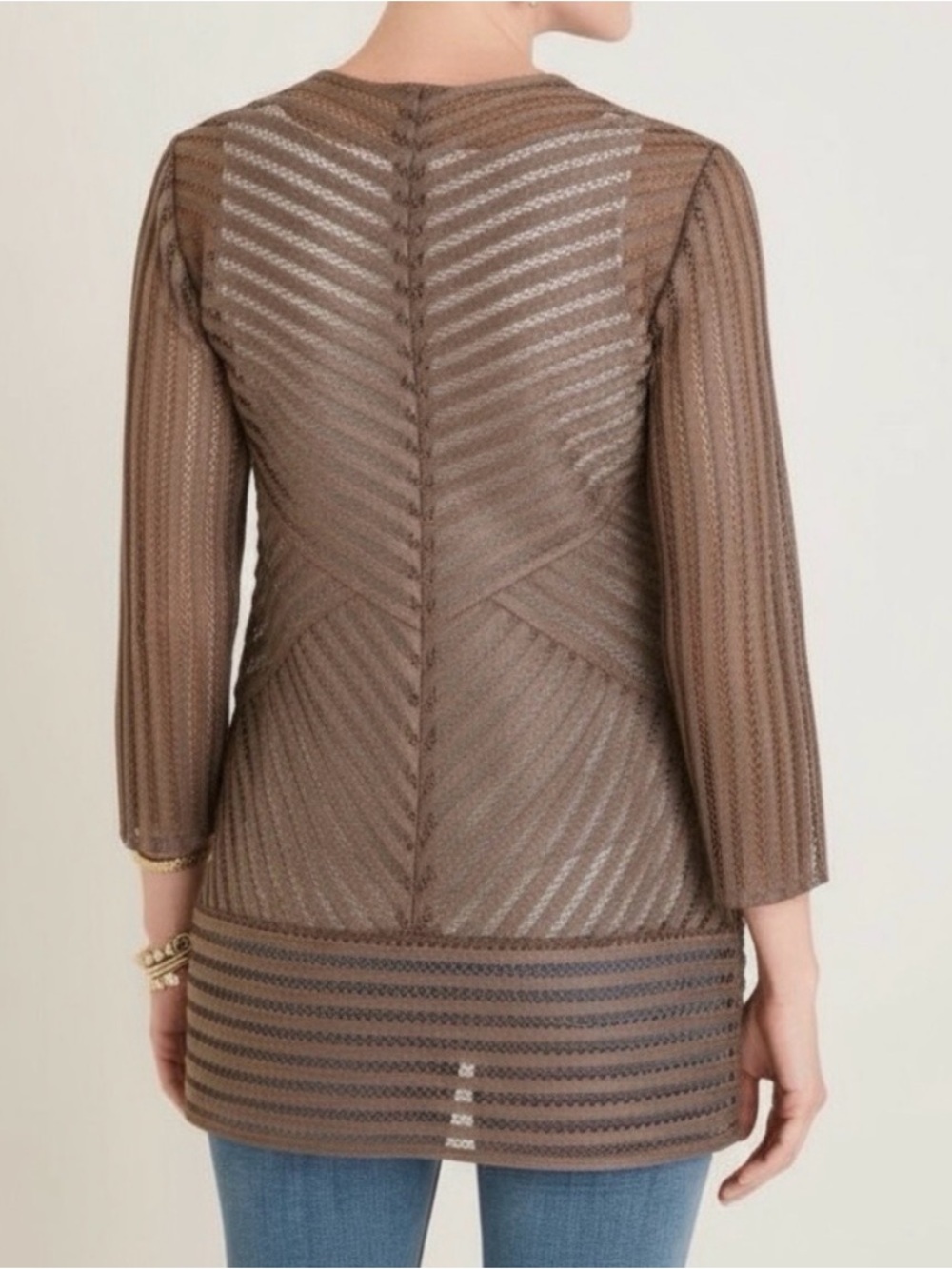 *NEW* CHICO's Travelers Novelty Strip Jacket -Size 4 (US 20/22) - Picture 2 of 8